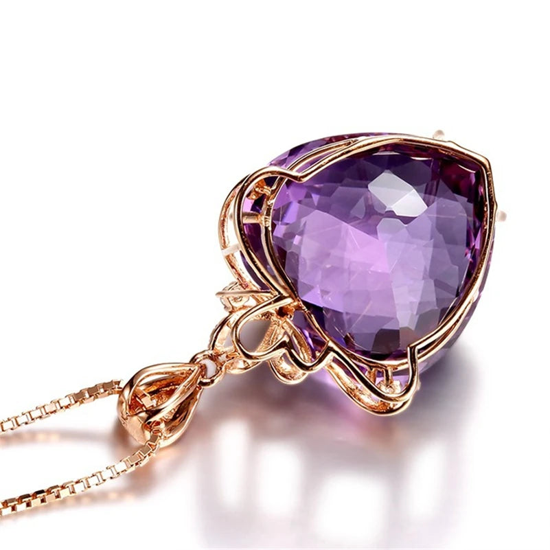 Rose Gold Real Amethyst