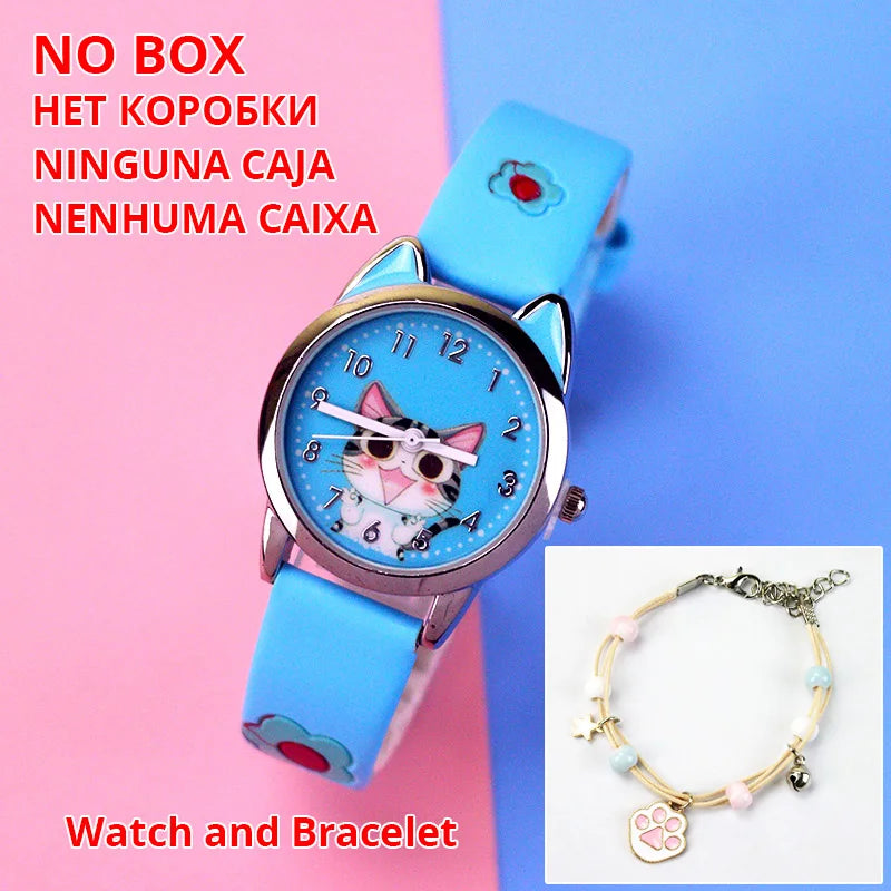 Cute Cheese Cat Pattern Children Watches