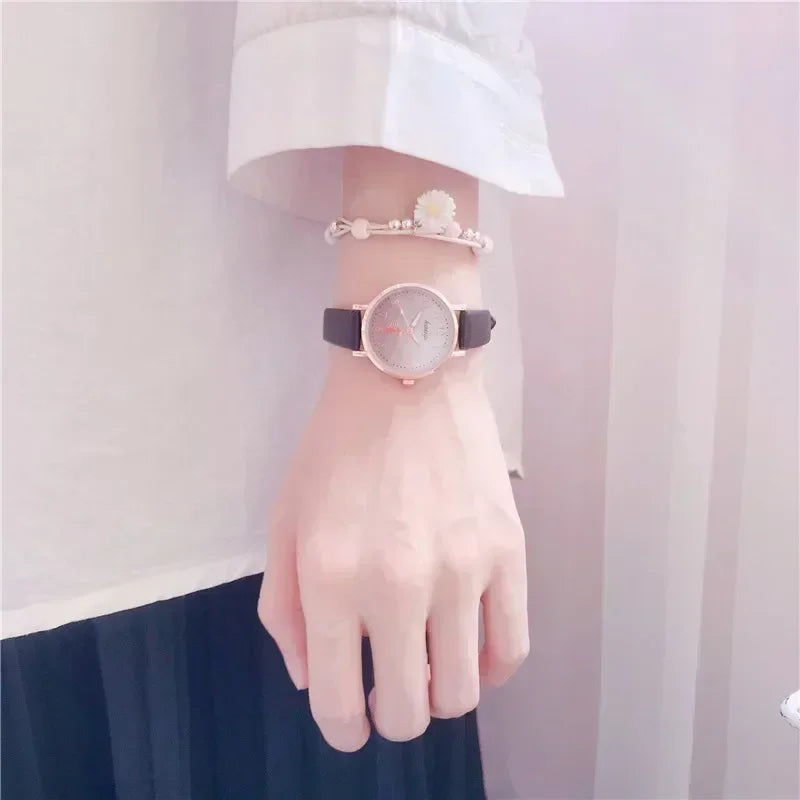 Set Watch Student Fashion Leather