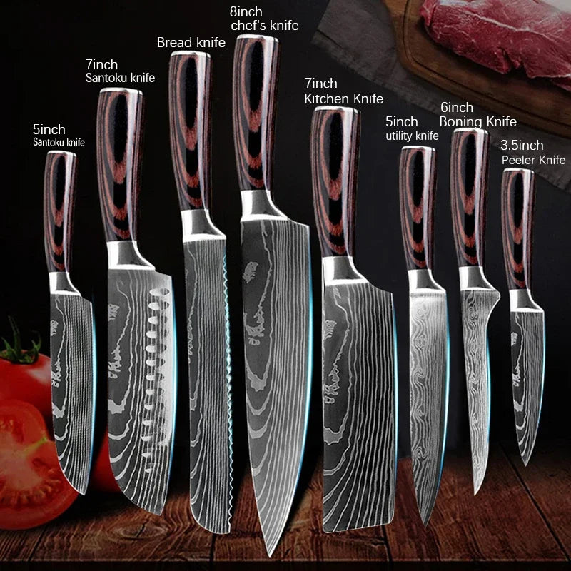 Professional Damascus Kitchen Knives